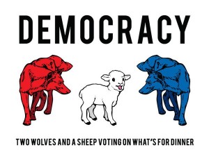 Democracy - Two Wolves and a Sheep